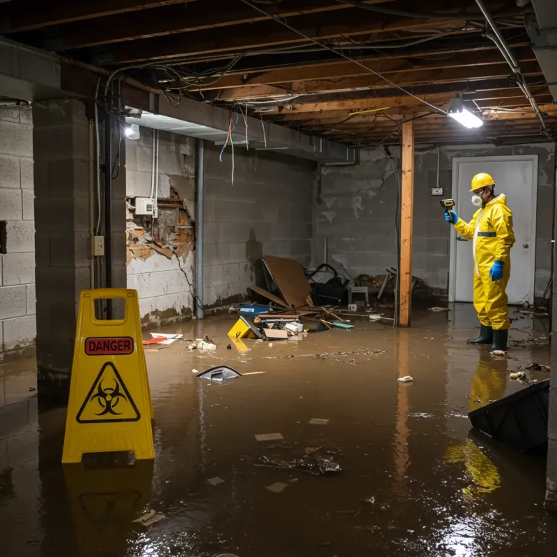 Flooded Basement Electrical Hazard in Dyer, IN Property