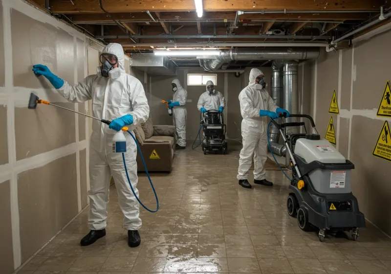 Basement Moisture Removal and Structural Drying process in Dyer, IN